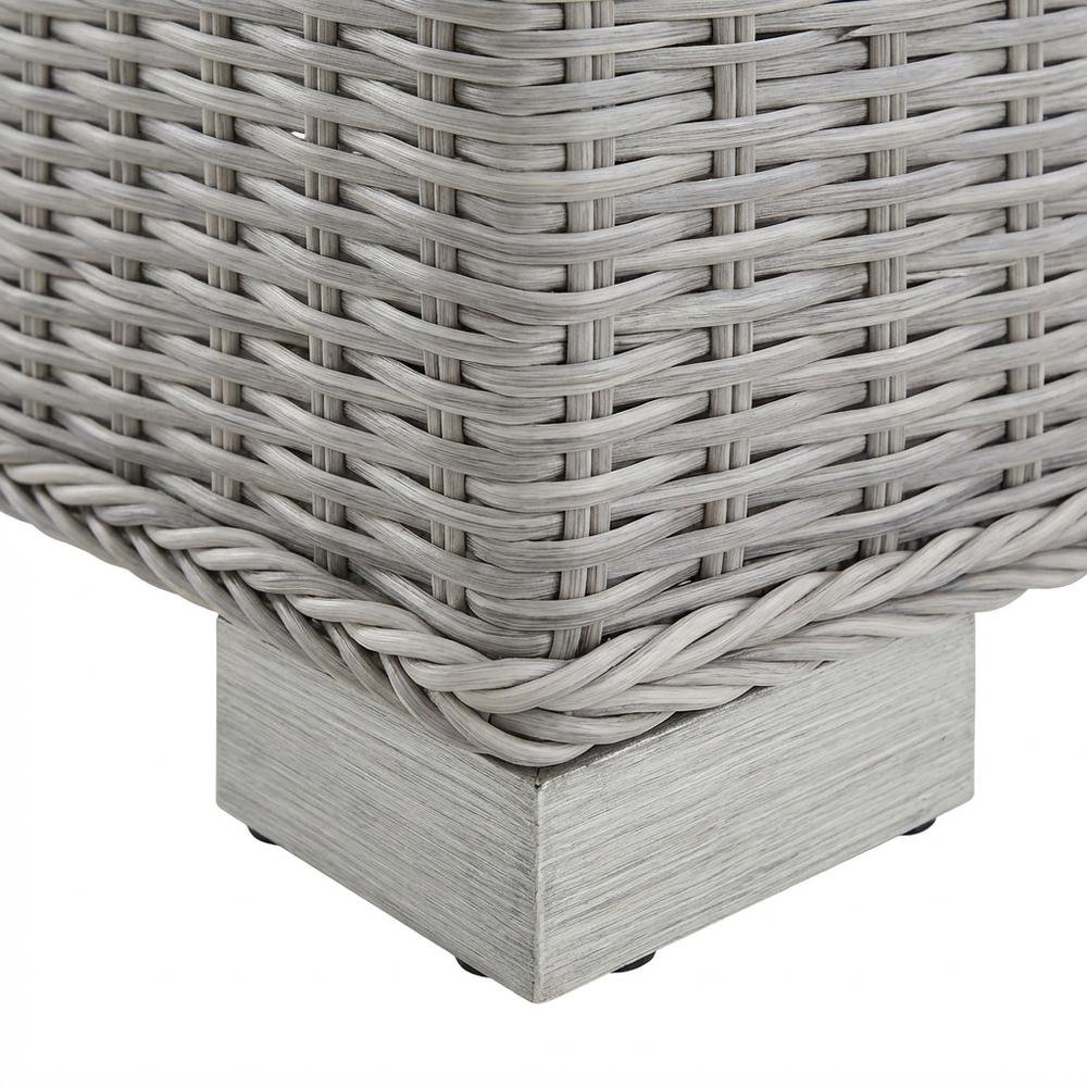 Outdoor Wicker Rattan Coffee Table, Weather-Resistant Finish For Patio Lounge. Picture 6