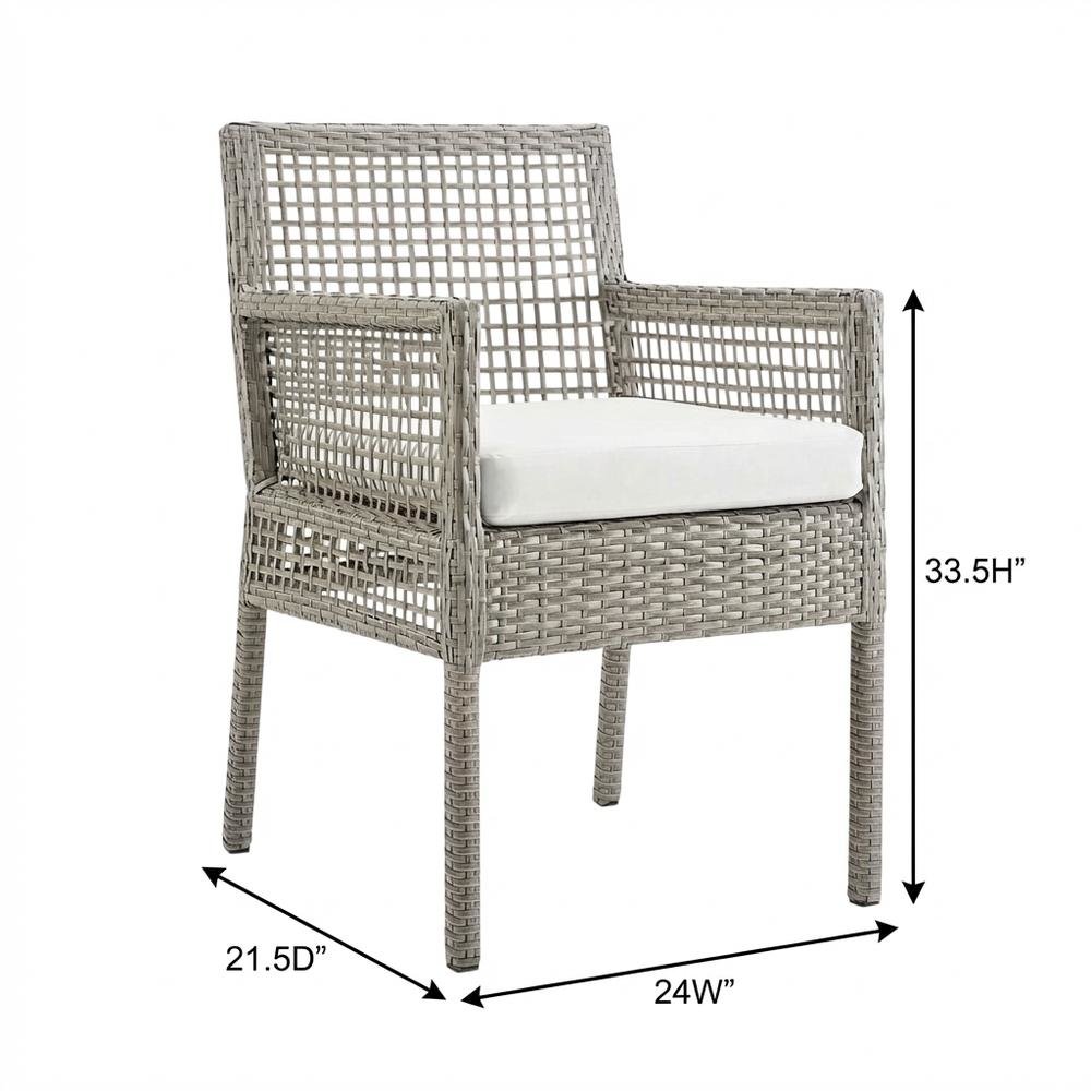 Outdoor Patio Rattan Wicker Dining Armchair With Cushioned Seat. Picture 7