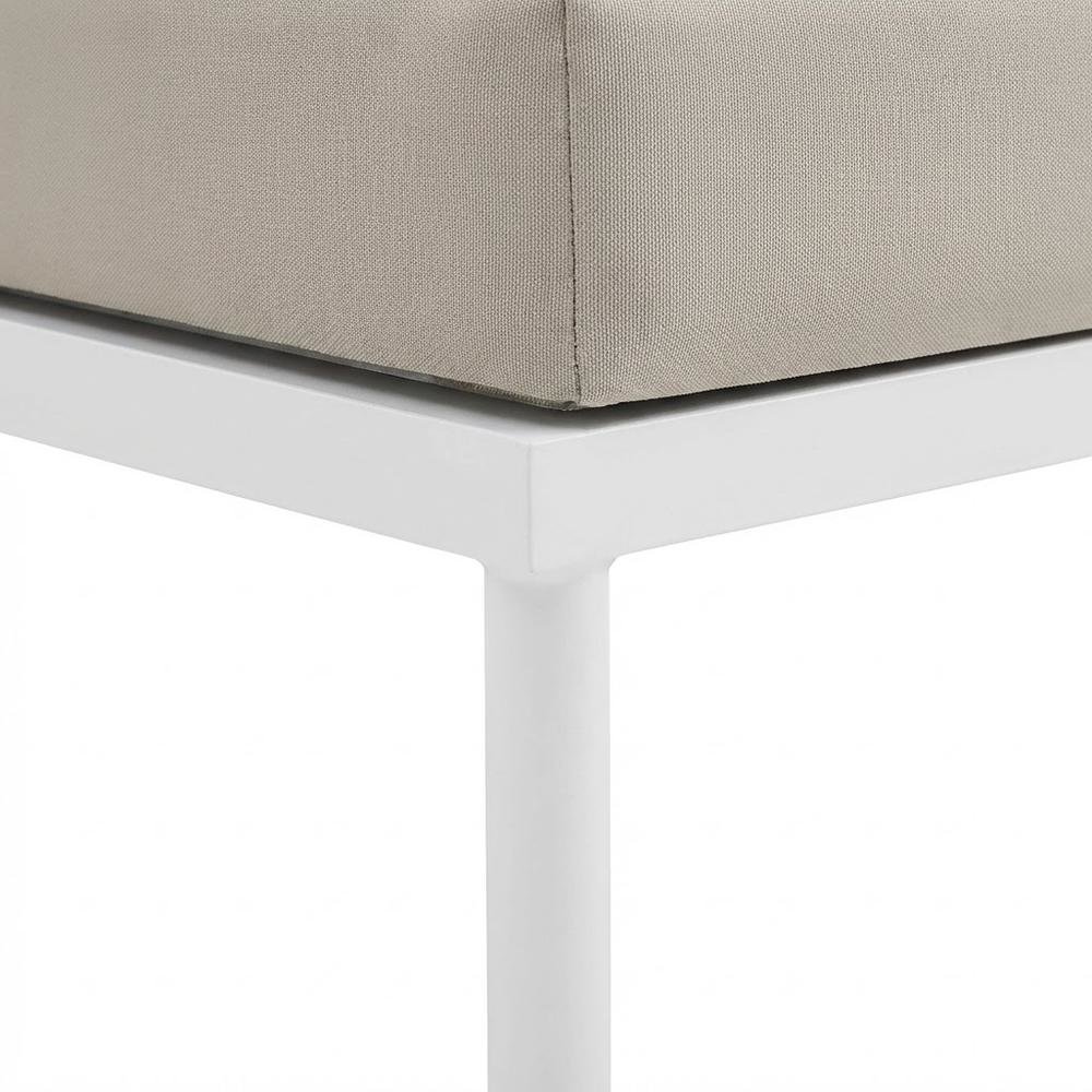 Outdoor Patio Aluminum Armless Lounge Chair With Lightweight Design. Picture 6
