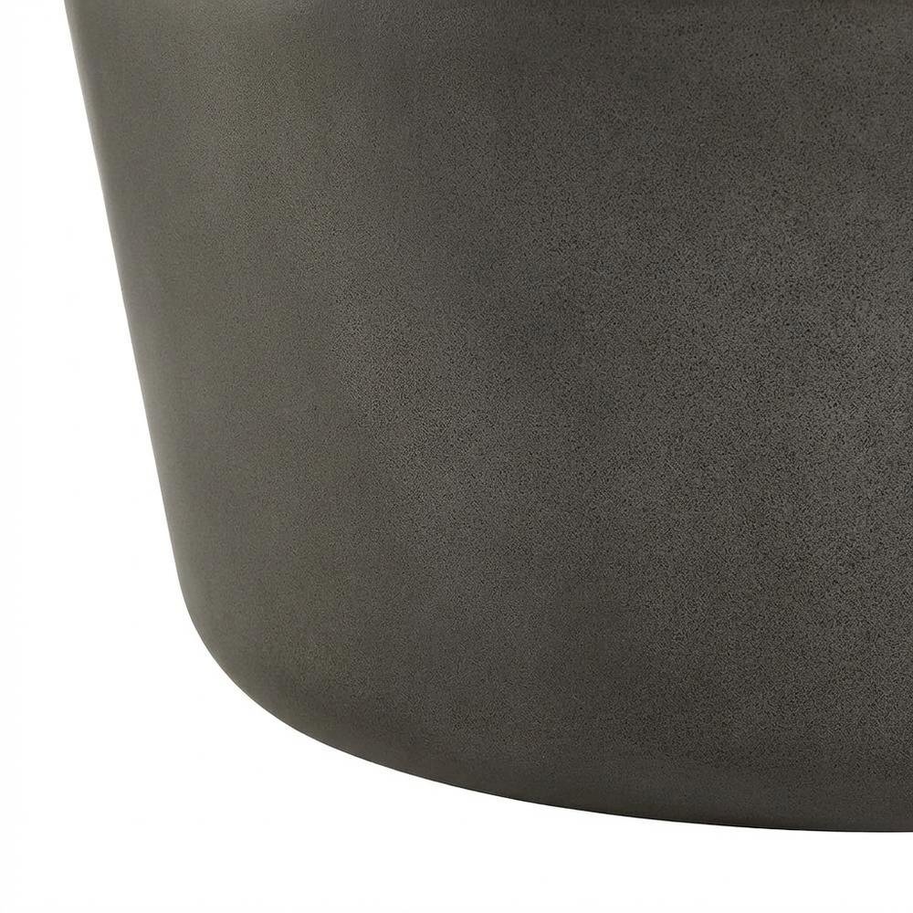 Round Concrete Outdoor Coffee Table, Weather-Resistant Design, Spacious Surface. Picture 6