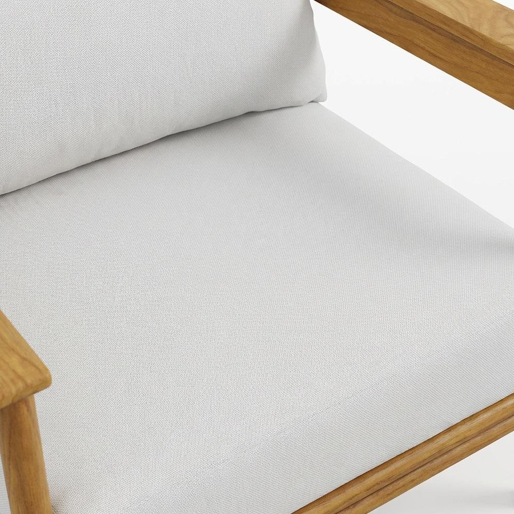 Set of 2 Outdoor Teak Wood Armchairs for Patio Lounge Comfort. Picture 5