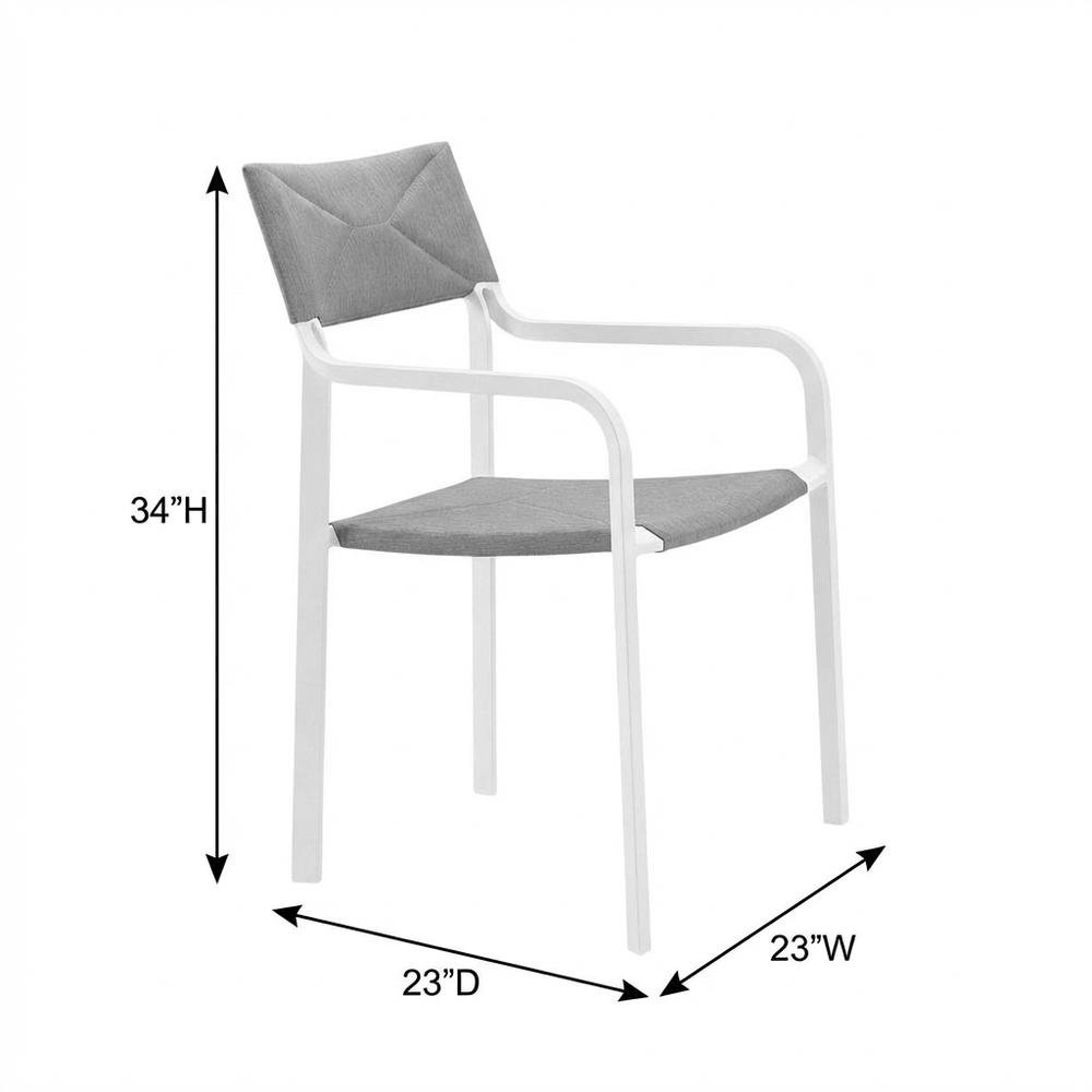 Stackable Outdoor Aluminum Dining Armchair With Armrests For Patio Lounge. Picture 7