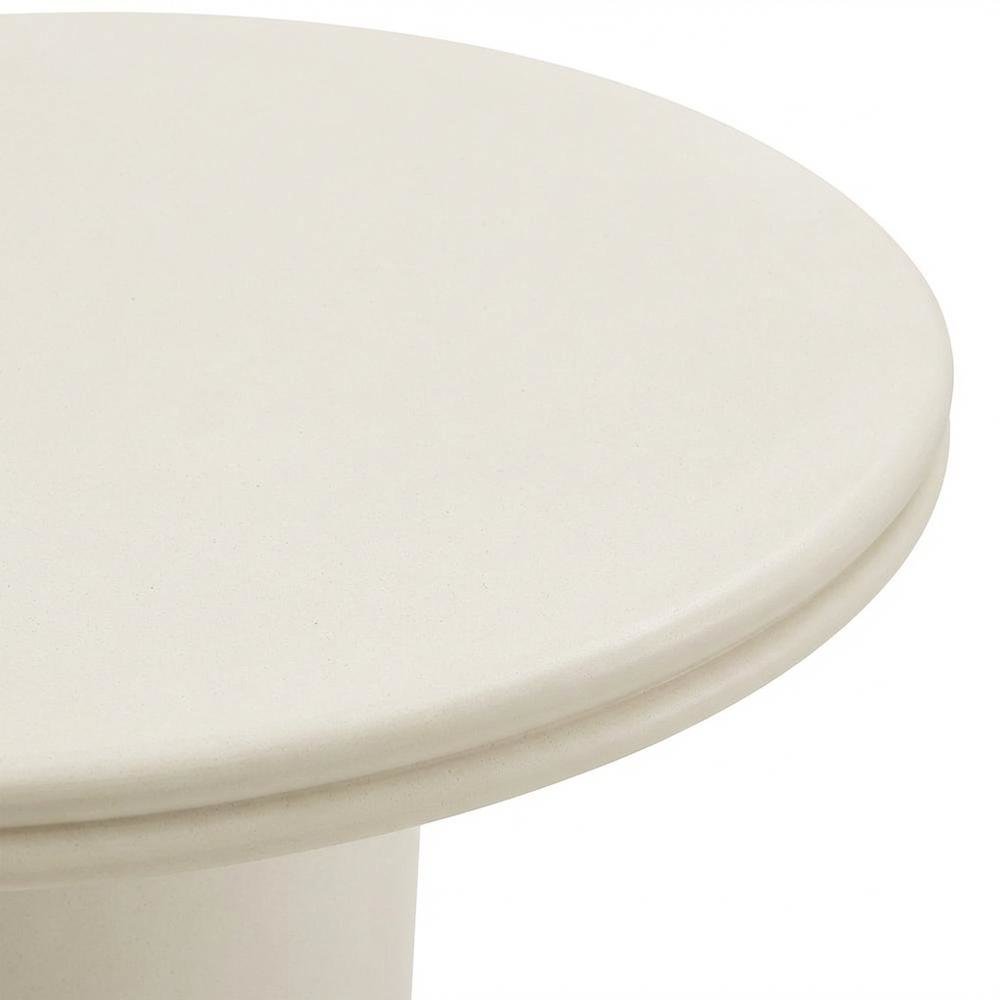 Round Concrete Outdoor Dining Table with Weather-Resistant Surface. Picture 5