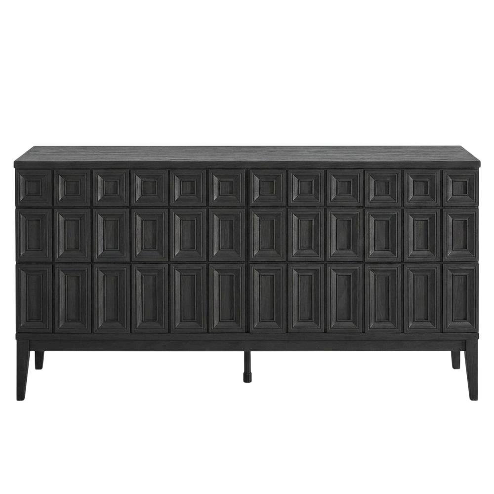 Wooden Sideboard Buffet Cabinet with Storage Credenza for Dining Room, Black. Picture 1