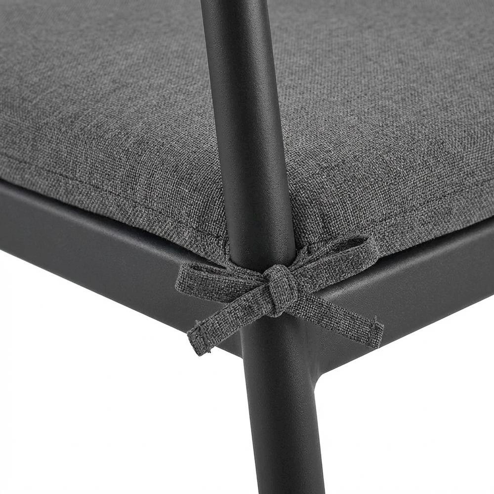 Stackable outdoor aluminum dining chairs set of 2, backrest, lightweight design. Picture 6