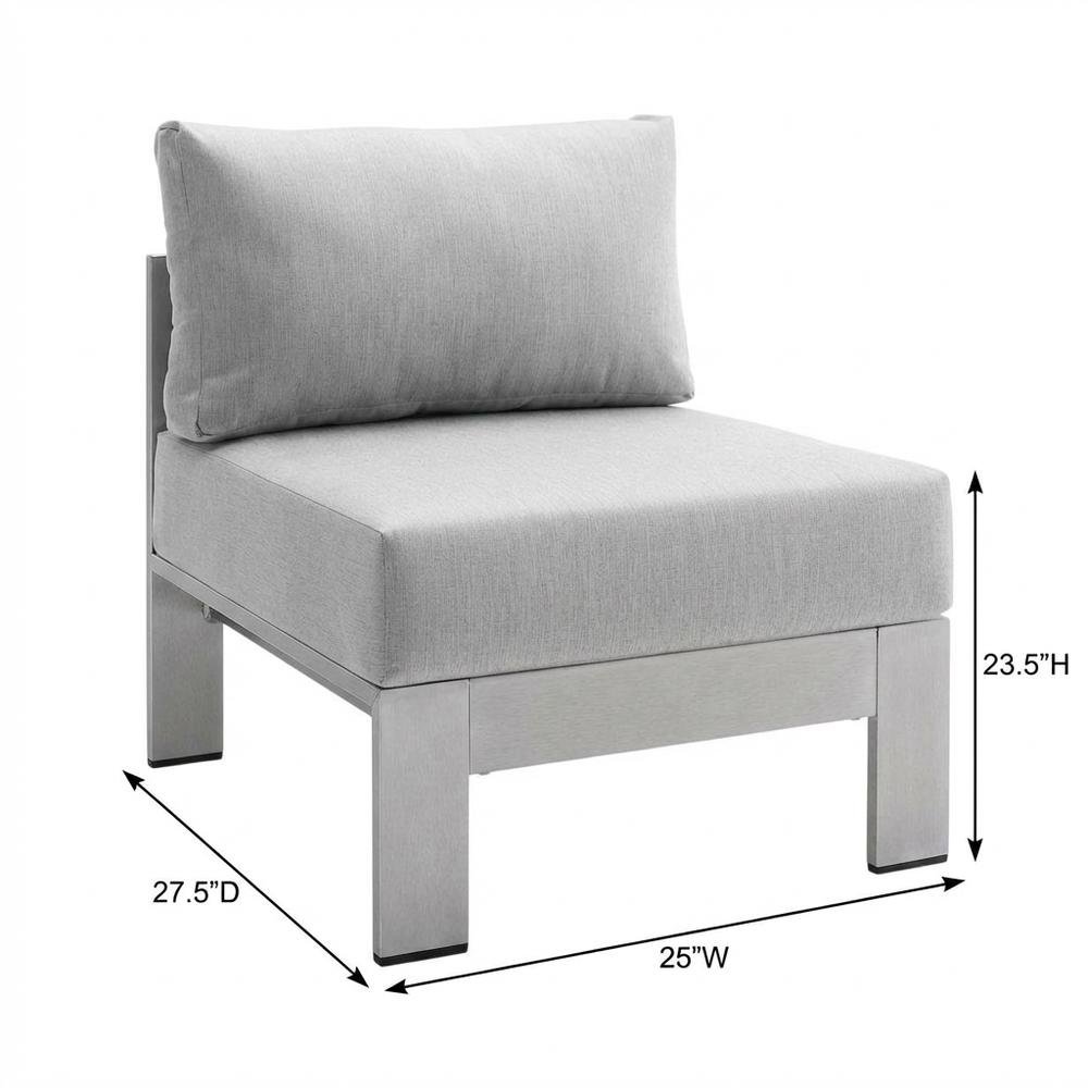 Fabric Aluminum Outdoor Lounge Chair With Armrest-Free Design. Picture 7