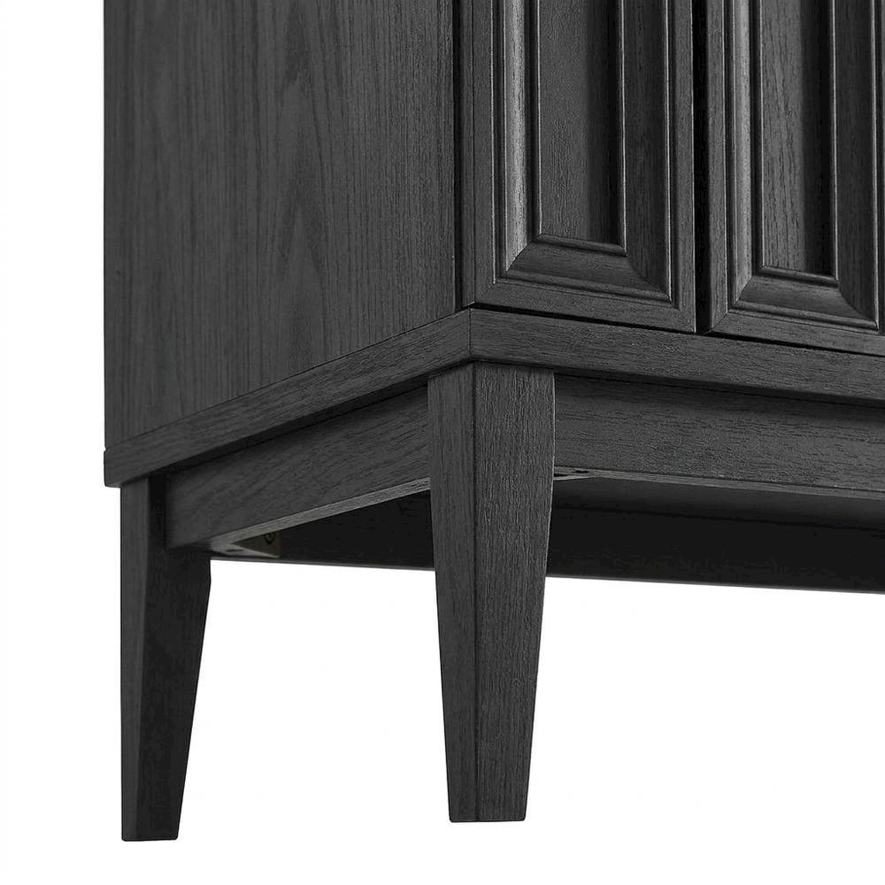 Wooden Sideboard Buffet Cabinet with Storage Credenza for Dining Room, Black. Picture 6