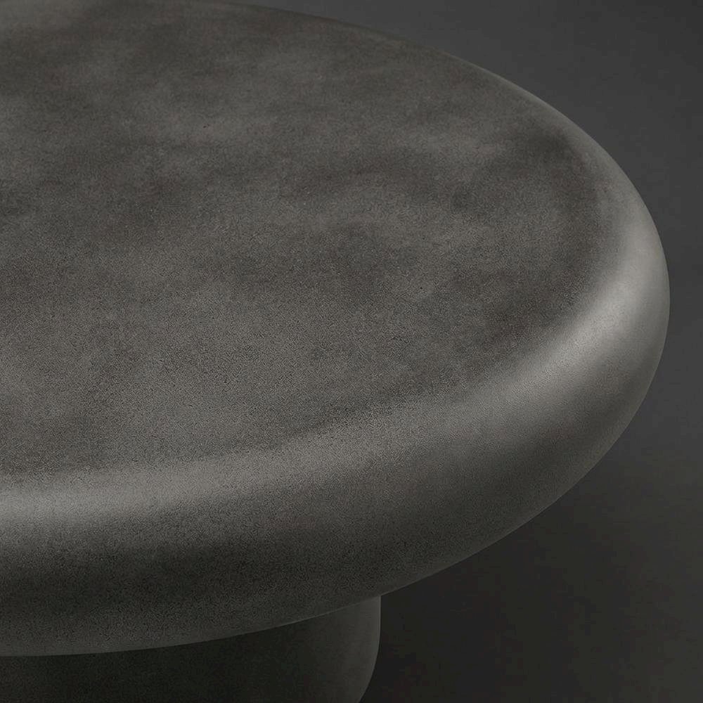 Round Concrete Outdoor Coffee Table with Modern Design and Durable Finish. Picture 5
