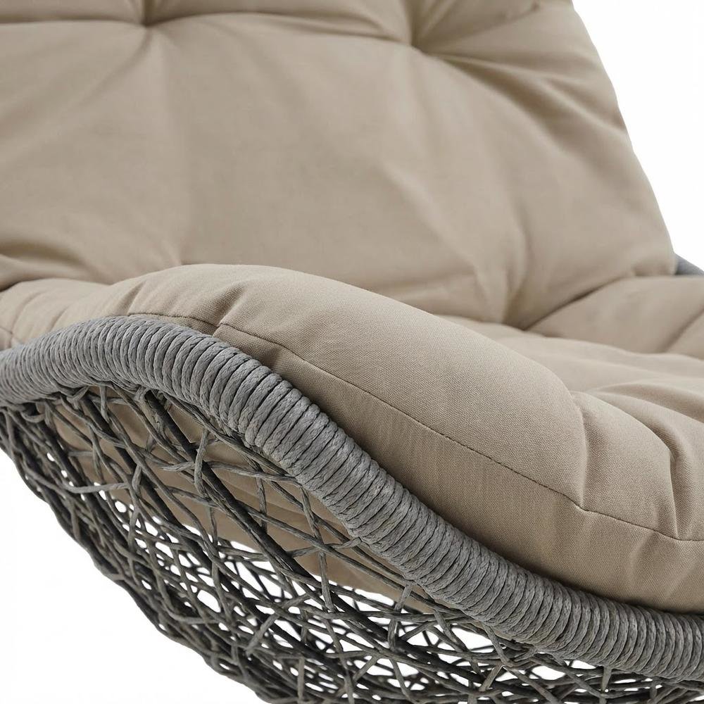 Outdoor Lounge Chair In Neutral Tone With Sturdy Design For Patio Relaxation. Picture 6