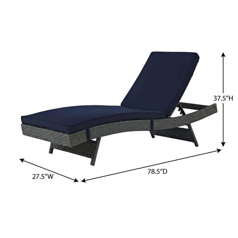 Outdoor Patio Lounge Chair With Cushion, Weather-Resistant Frame. Picture 7