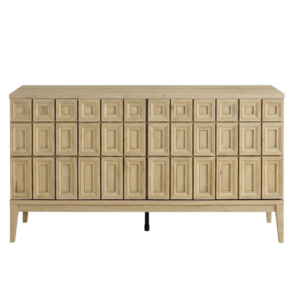 Wooden Sideboard Buffet Cabinet with Storage Credenza for Dining Room, Hickory. Picture 1