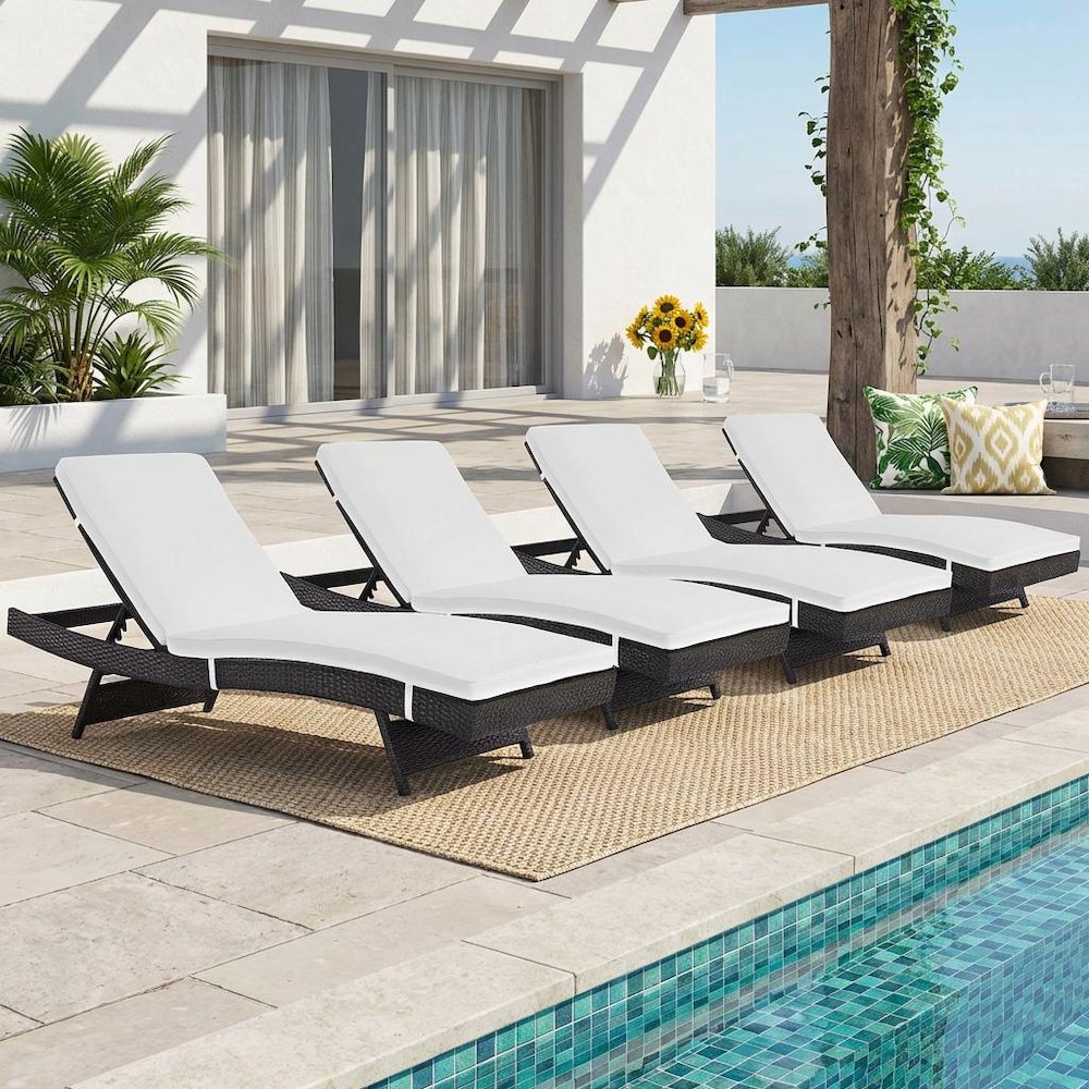 Set Of 4 Outdoor Lounge Chairs With Cushions For Patio Relaxation. Picture 2
