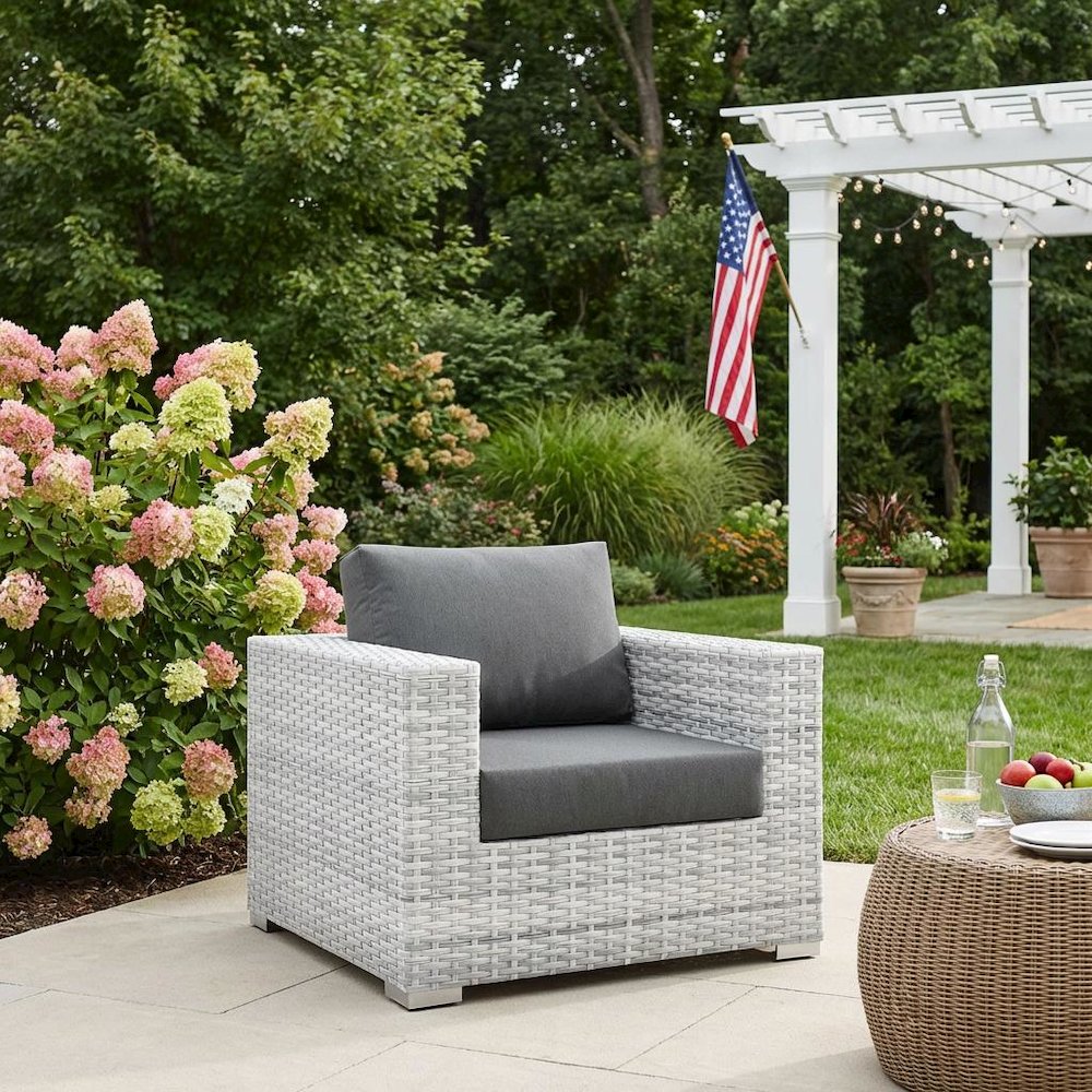 Outdoor Patio Armchair With Cushioned Seat And Durable Frame. Picture 3