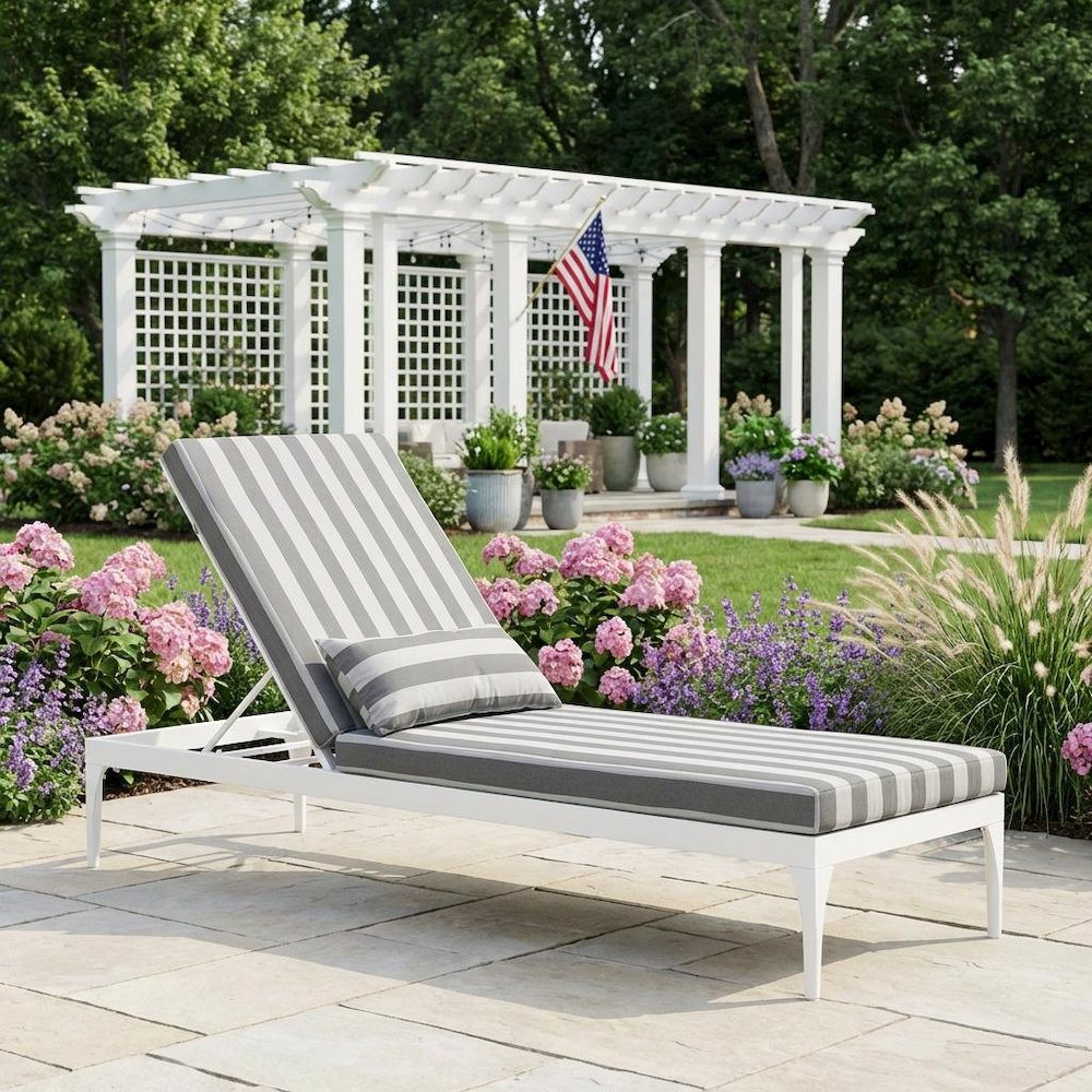 Outdoor Patio Chaise Lounge Chair In Weather-Resistant Finish, Relaxing Comfort. Picture 3