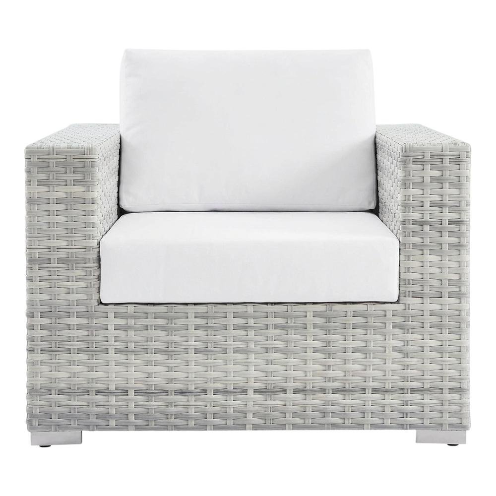 Outdoor Patio Armchair With Cushioned Seat And Armrests. Picture 4