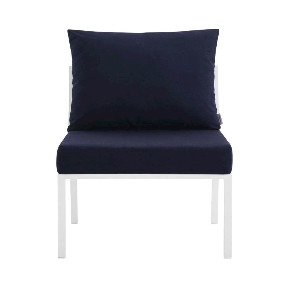 Aluminum Patio Lounge Chair With Armless Design And Cushioned Seat. Picture 4