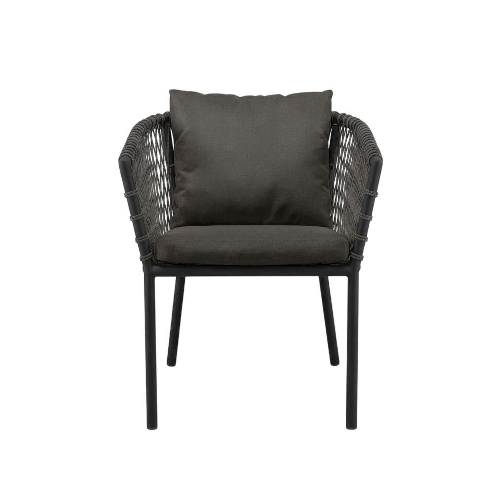 Outdoor Patio Dining Armchair With Cushioned Seat And Armrests. Picture 4
