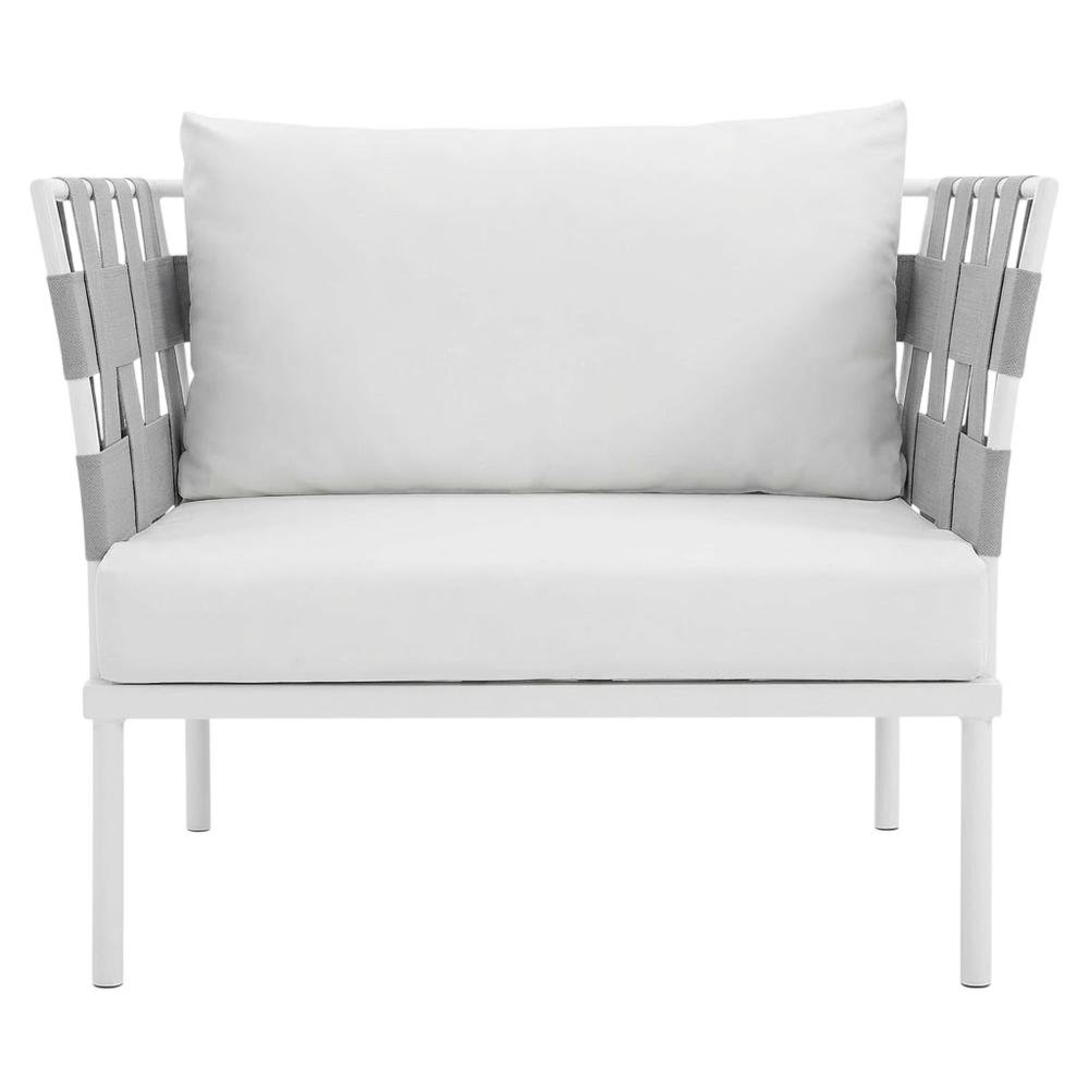 Outdoor Patio Aluminum Armchair With Sturdy Frame And Comfortable Seat. Picture 4