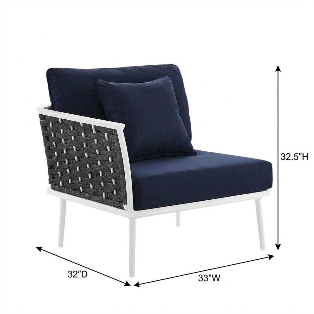 Outdoor Patio Aluminum Armchair With Contemporary Right-Facing Design. Picture 7