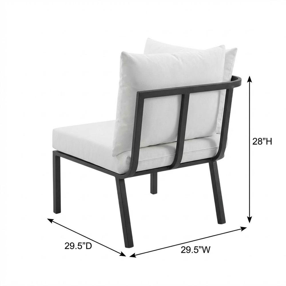 Outdoor Patio Aluminum Corner Chair With Cushioned Seat And Armrest. Picture 7