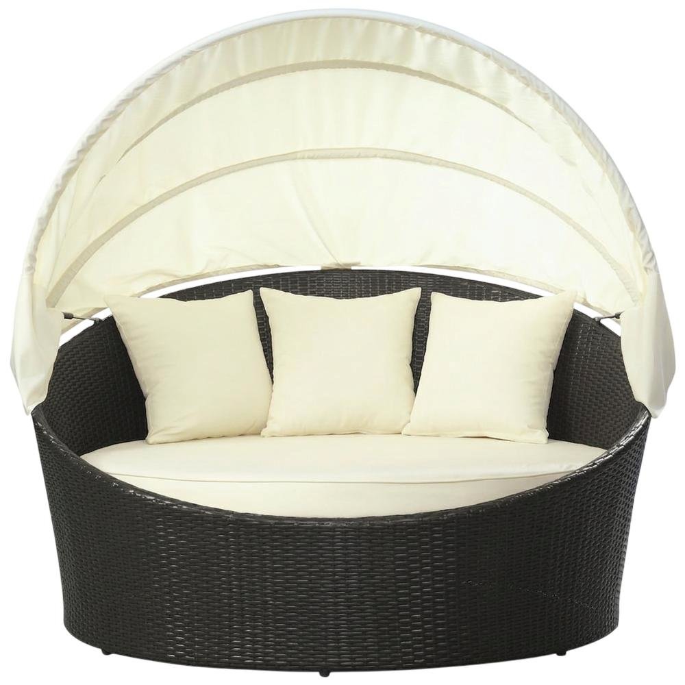 Outdoor Patio Daybed With Cushioned Seating And Armrests For Relaxation. Picture 4