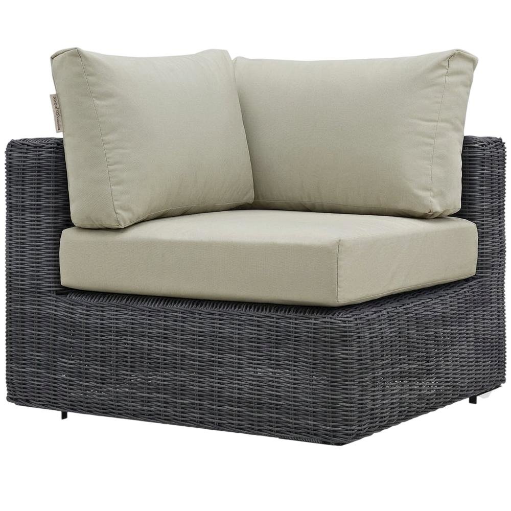 Outdoor Corner Sofa with Cushions and Armrests for Patio Lounge. Picture 1