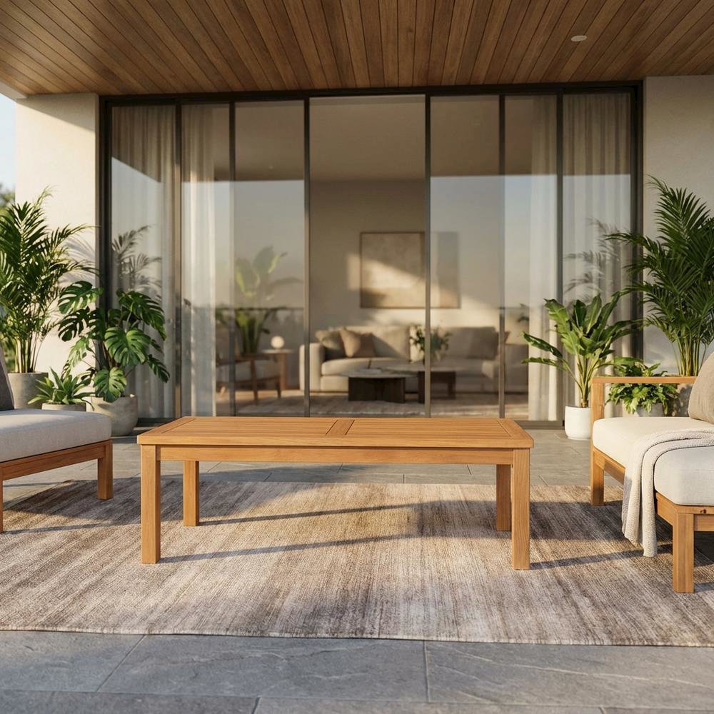 Teak Wood Outdoor Coffee Table with Durable Construction and Elegant Finish. Picture 2