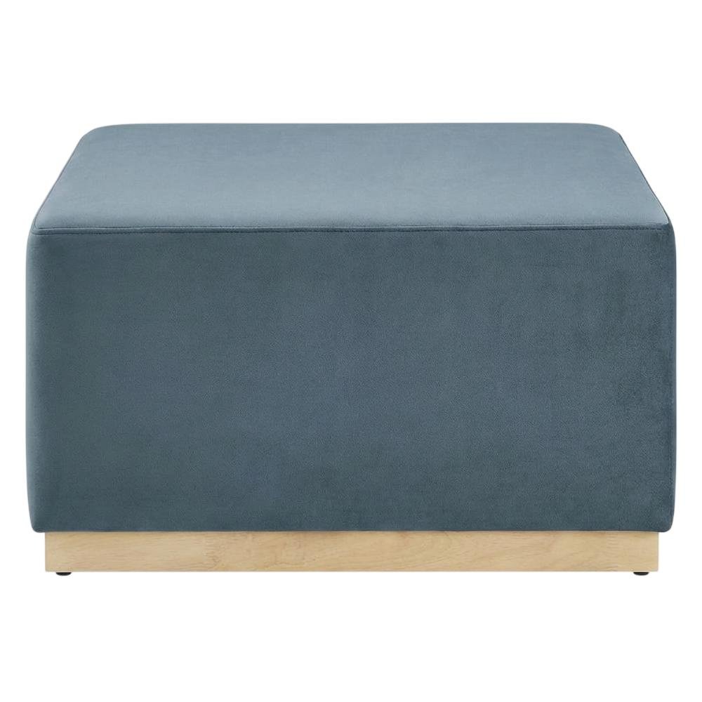 Square Velvet Ottoman With Modern Design For Outdoor Use. Picture 4