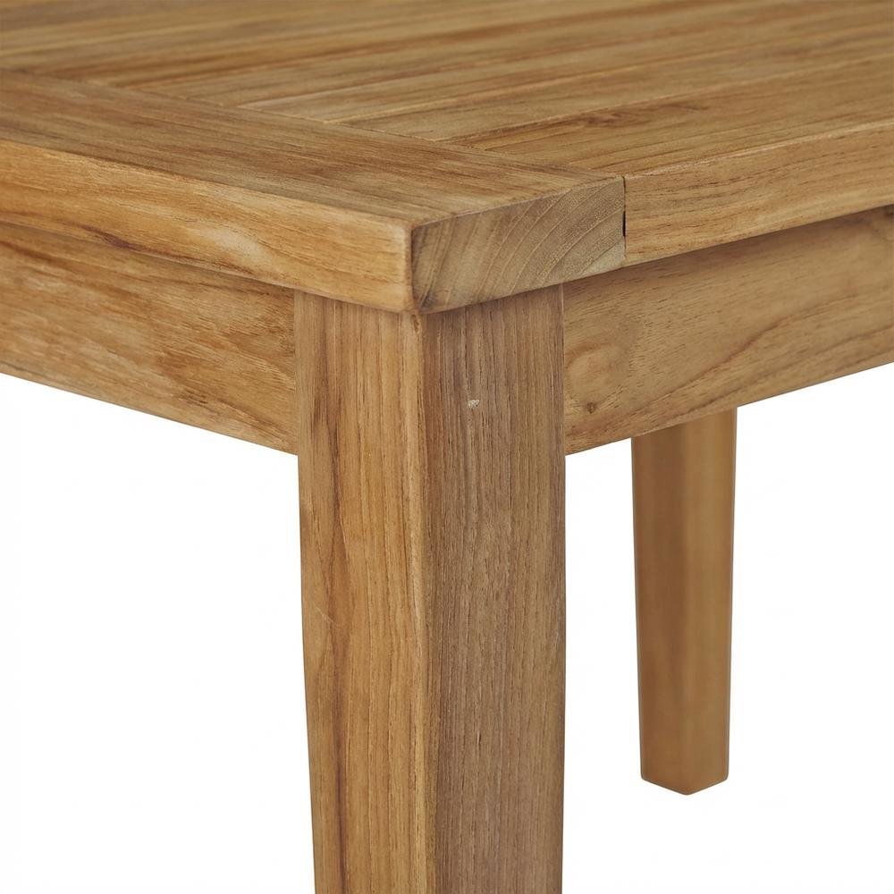 Teak Outdoor Patio Dining Table with Weather-Proof Finish and Slim Top. Picture 6