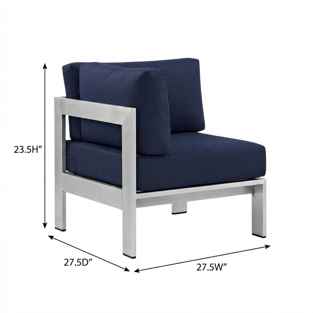 Aluminum Corner Sofa For Outdoor Patio With Cushioned Seating. Picture 7