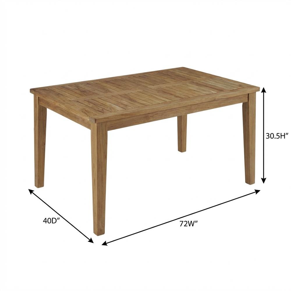 Teak Outdoor Patio Dining Table with Classic Design and Durable Construction. Picture 7