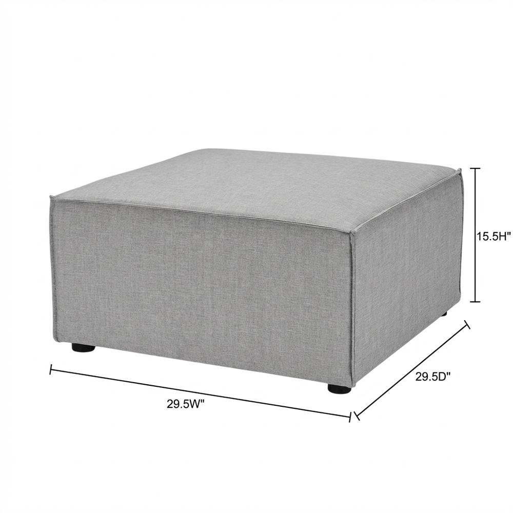 Outdoor Patio Upholstered Sectional Sofa Ottoman for Lounge Comfort. Picture 7