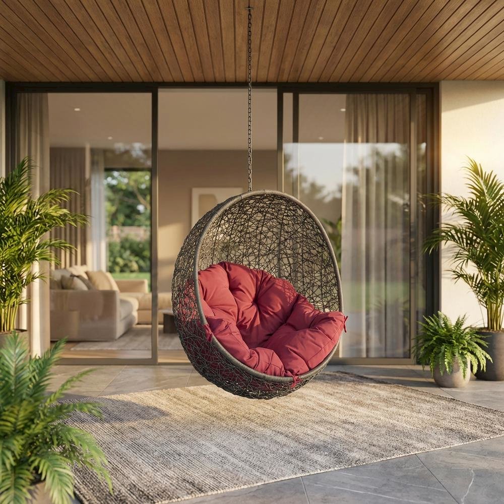 Outdoor Patio Chair With Comfortable Cushion And Modern Design. Picture 2