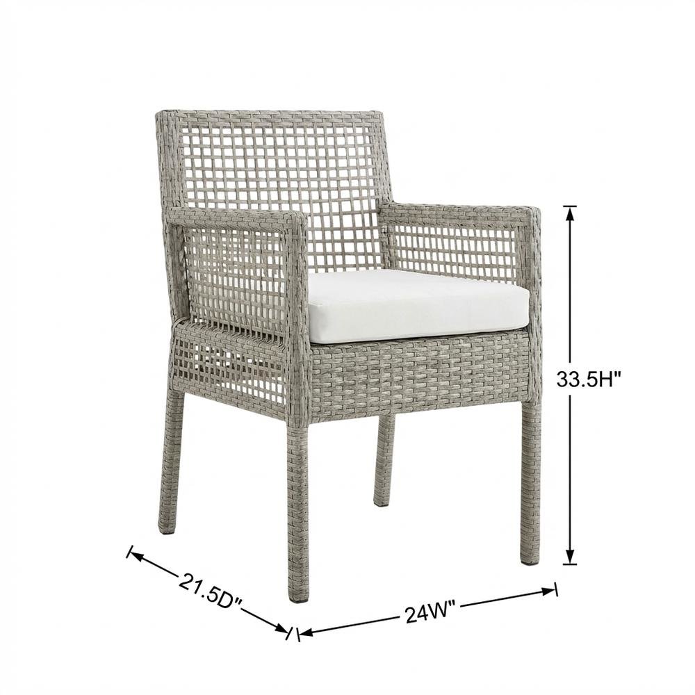 Set Of 4 Outdoor Wicker Rattan Dining Armchairs For Patio. Picture 7