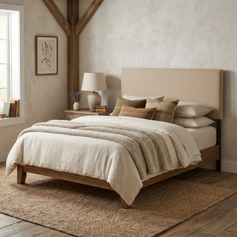 Upholstered Queen Headboard with Padded Design and Durable Frame. Picture 2