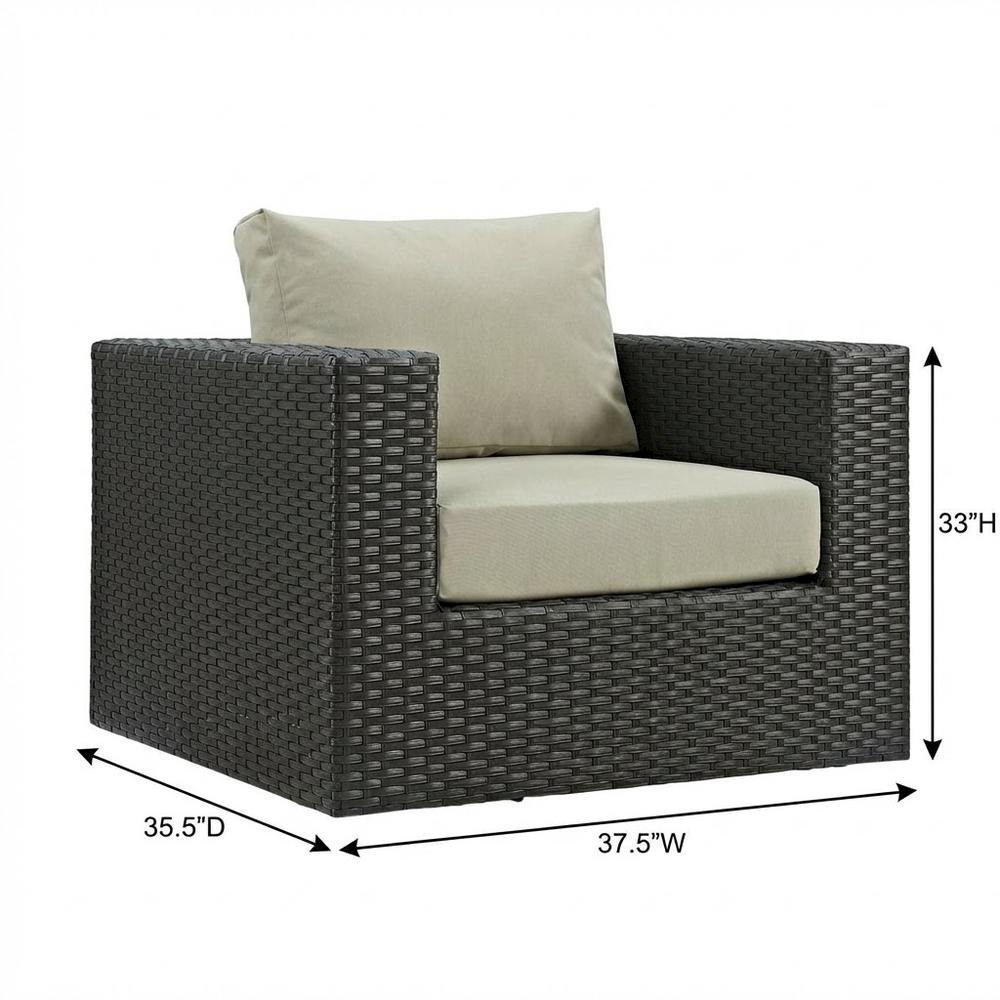 Outdoor Patio Armchair With Cushioned Backrest And Armrests. Picture 7