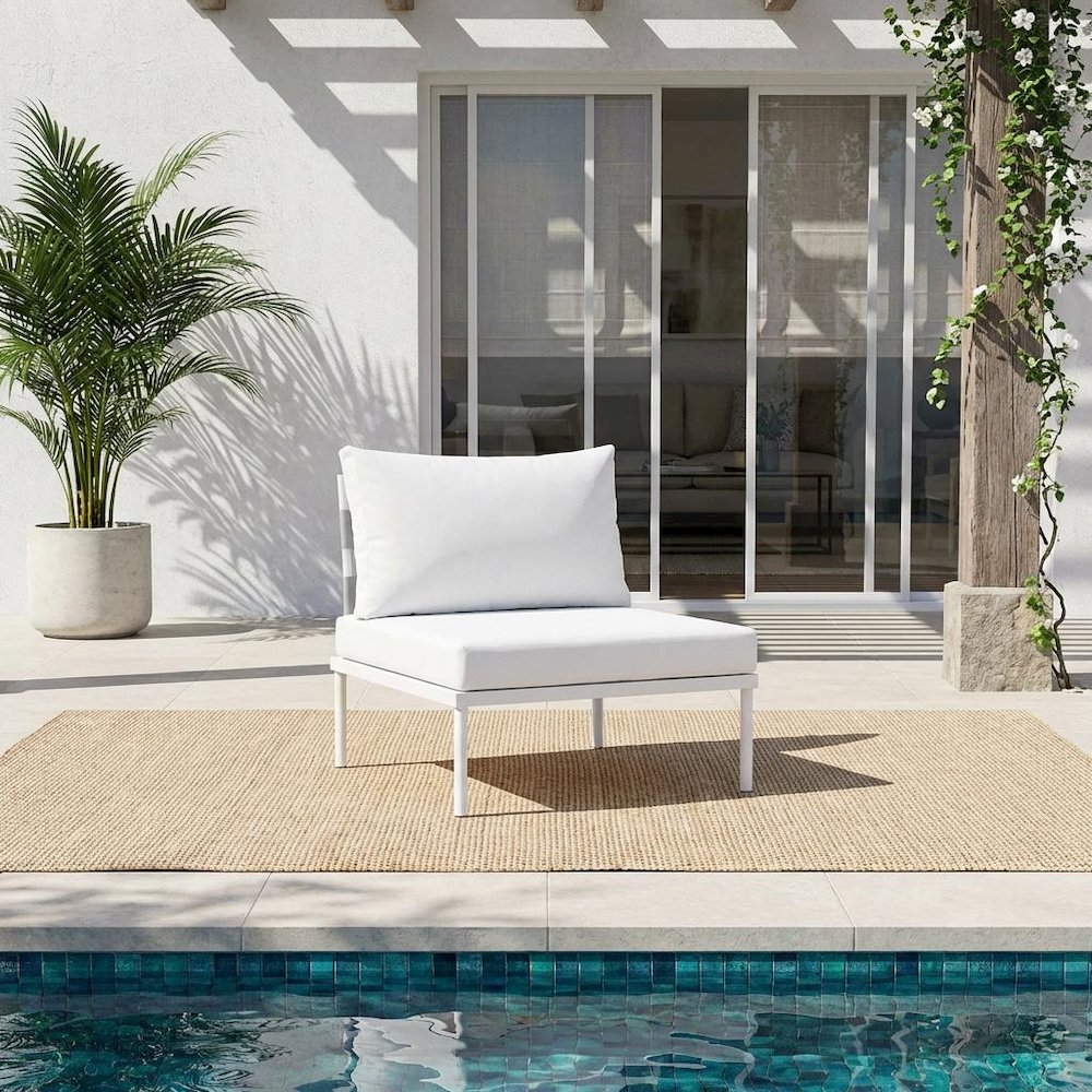 Outdoor Patio Aluminum Lounge Chair With Armless Design For Garden, Terrasse Use. Picture 2