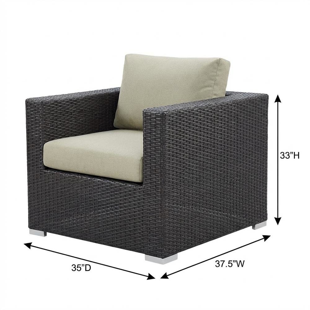 Outdoor Patio Armchair With Cushions And Armrests For Garden Lounge. Picture 7