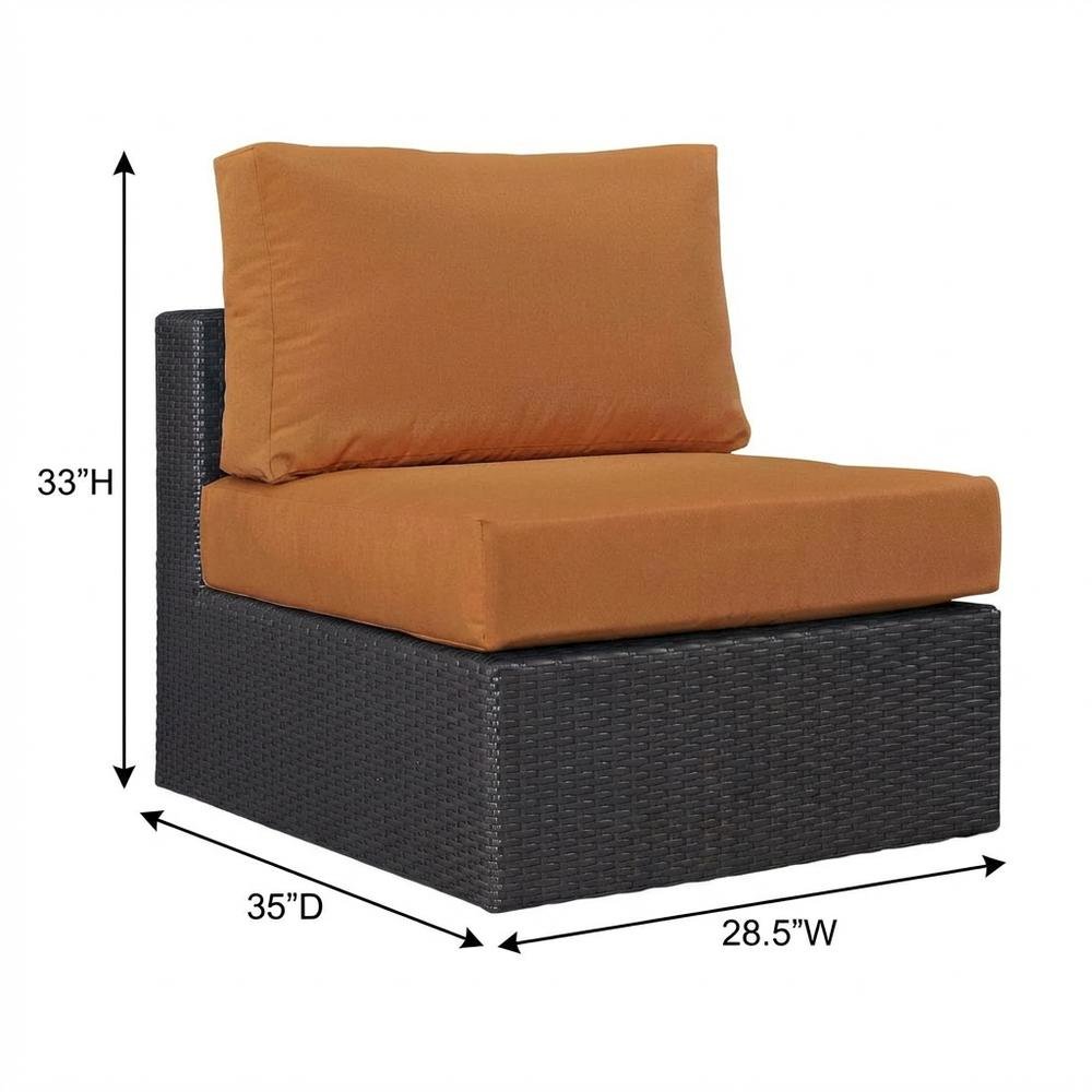 Outdoor Patio Armless Lounge Chair With Cushioned Back, Seat For Outdoor. Picture 7