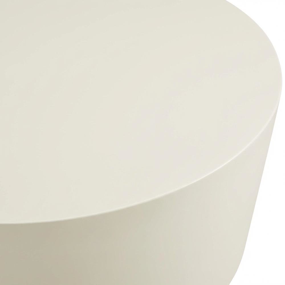Round Indoor-Outdoor Concrete Coffee Table with Durable Top and Modern Style. Picture 5