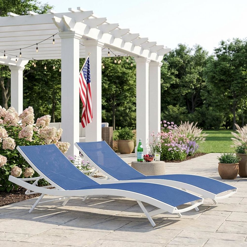 Outdoor Patio Chaise Lounge Set Of 2 With Comfortable Design, Durable Material. Picture 3