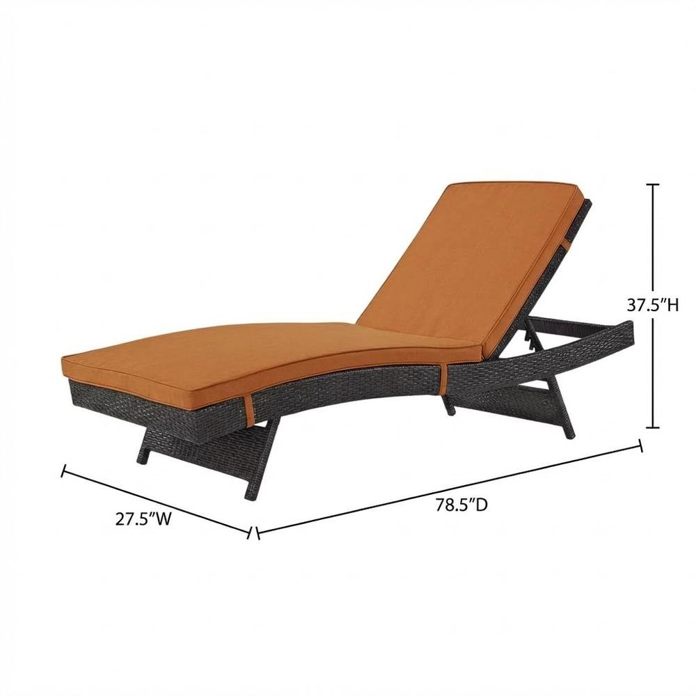 Outdoor Patio Chaise Set Of 2 With Cushioned Lounge Chairs For Garden, Poolside. Picture 7