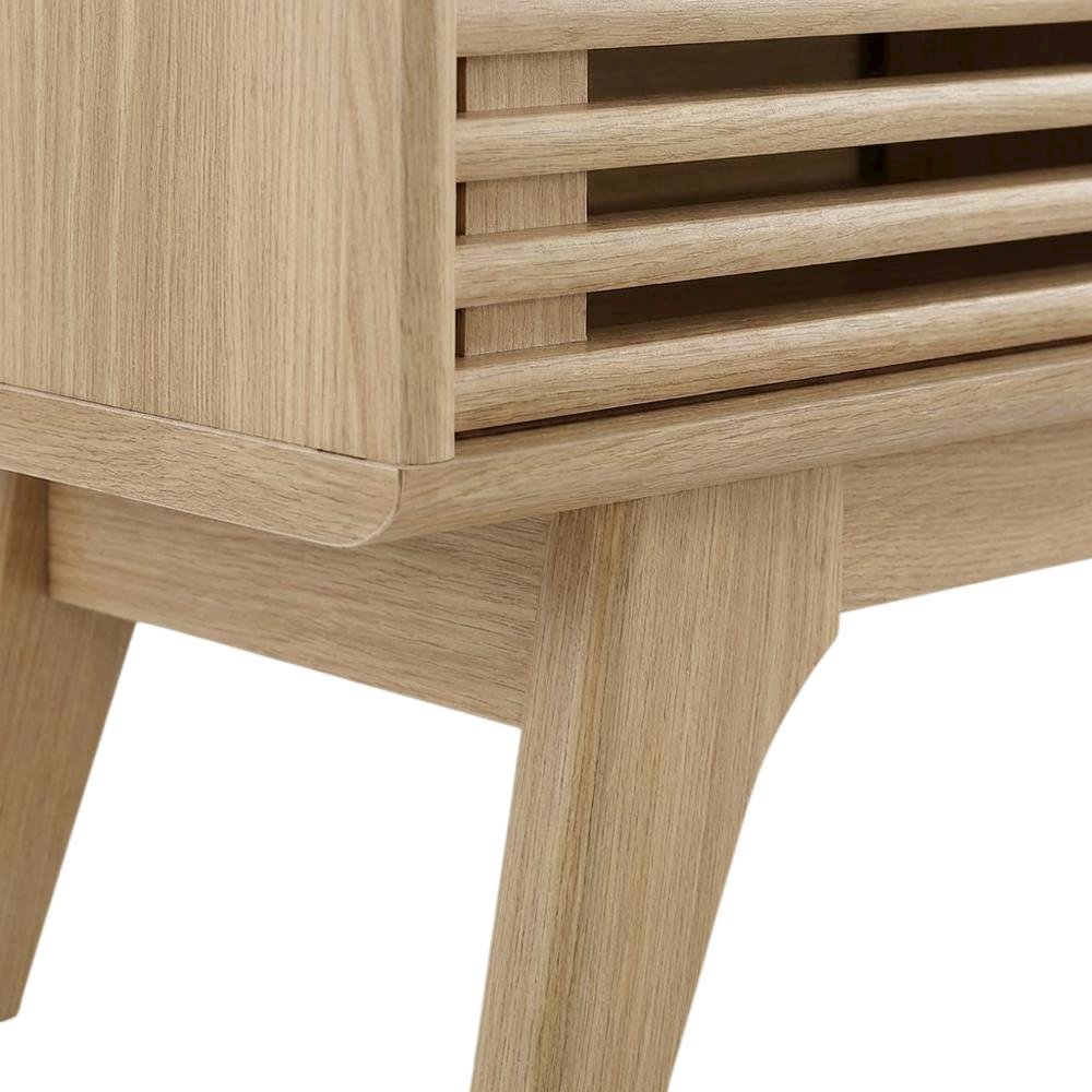 Brown wood TV stand with sleek design and sturdy construction. Picture 6