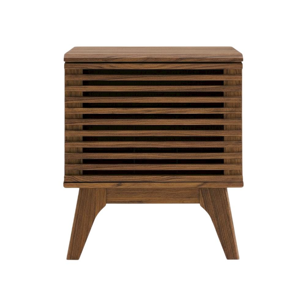 Wood Vinyl Record Display Stand in Brown, Compact Design, Durable Construction. Picture 4