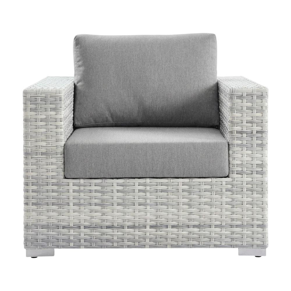 Outdoor Patio Armchair With Cushioned Seat And Armrests. Picture 4
