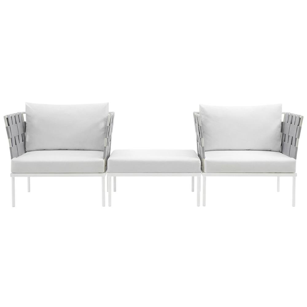 Outdoor Patio Aluminum Sectional Sofa Set With 3 Pieces. Picture 4