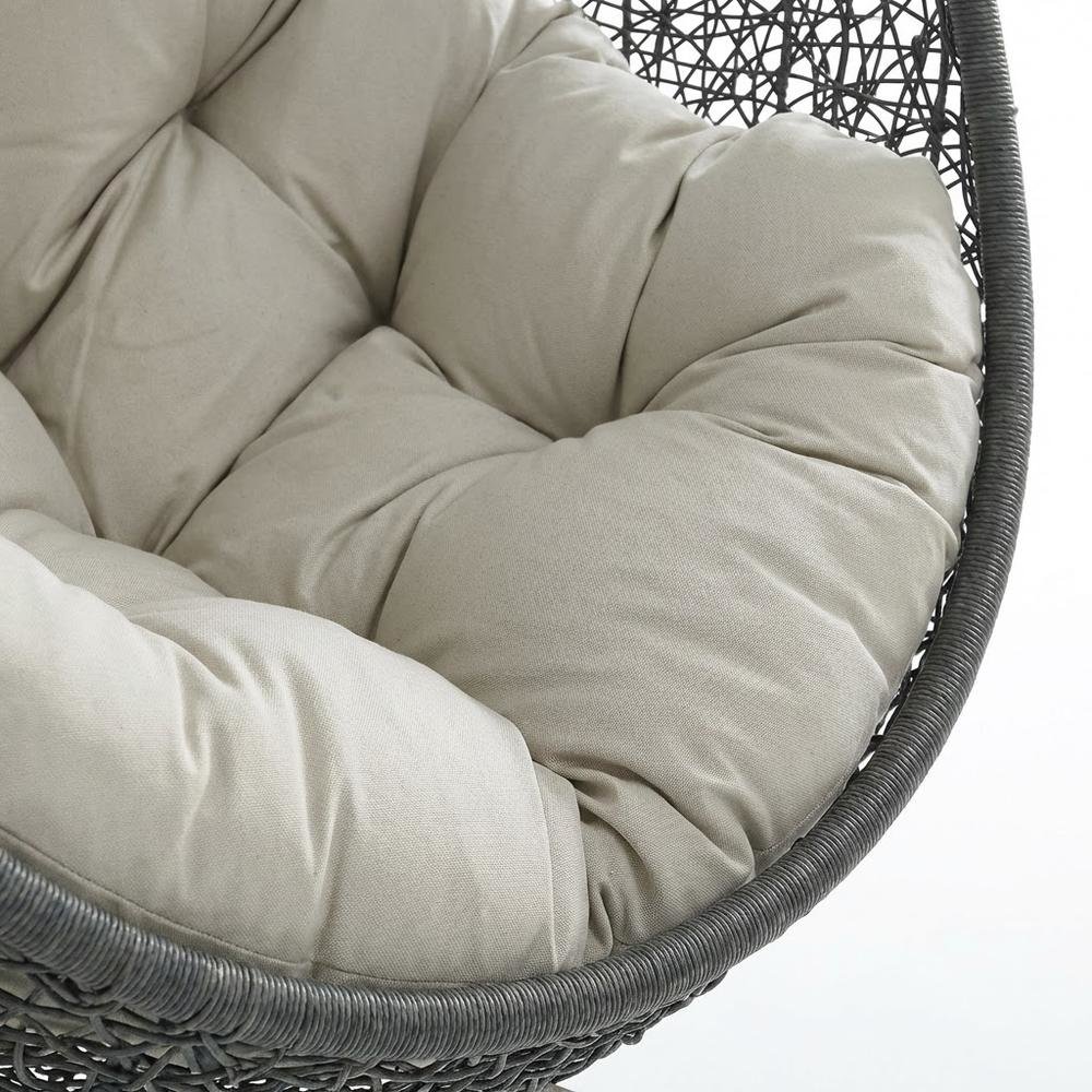 Patio Lounge Chair In Neutral Finish With Comfortable Cushion For Relaxation. Picture 5