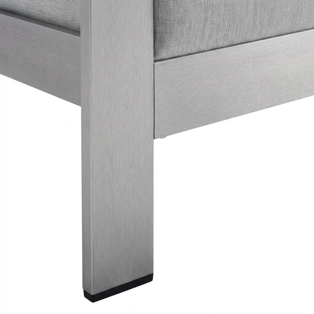 Aluminum Fabric Outdoor Patio Armchair With Cushioned Seating. Picture 6
