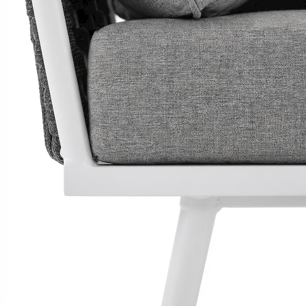 Outdoor Lounge Corner Chair With Aluminum Frame And Cushioned Seat. Picture 6
