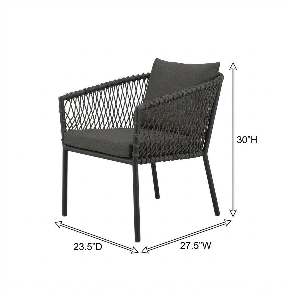 Outdoor Patio Dining Armchair With Cushioned Seat And Armrests. Picture 7